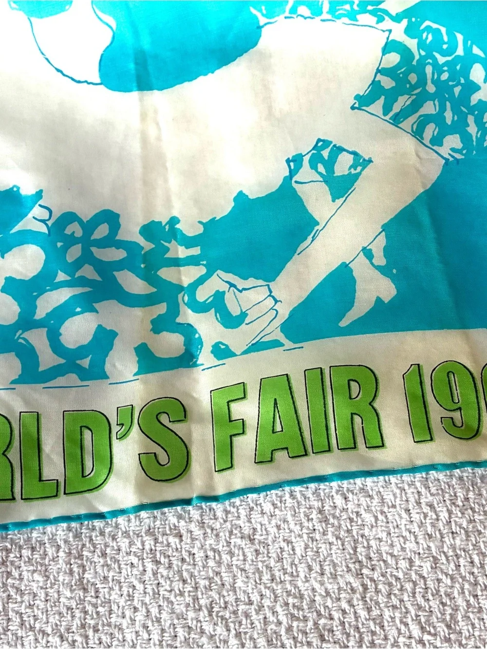 Vintage 1968 HemisFair San Antonio World’s Fair Scarf 29” Rayon Made Japan
